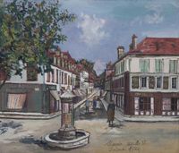 La Place Saint-Pierre, Orthez by Maurice Utrillo contemporary artwork painting, works on paper