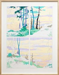 Viv Miller, Looped Landscape 3 (2021). Gouache and pencil on paper, 63 x 47 cm. Courtesy Gallery 9, Sydney.