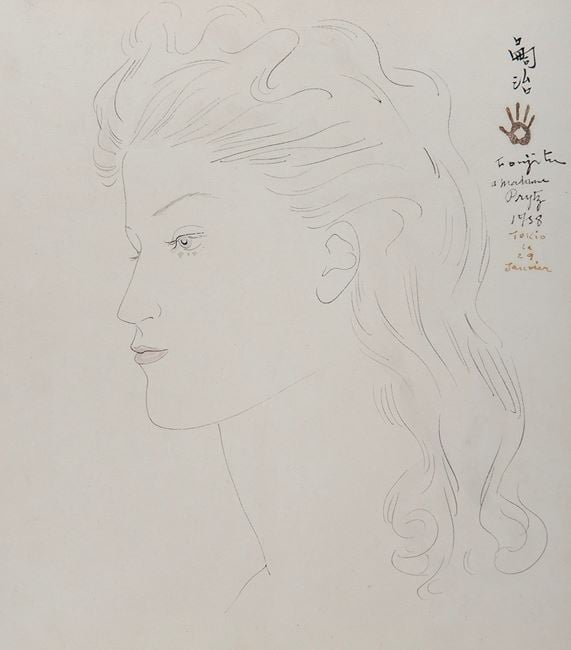 Portrait de jeune femme blonde by Léonard Tsuguharu Foujita contemporary artwork