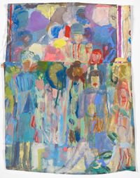 A curtain behind a window pane by Lorna Robertson contemporary artwork painting, works on paper