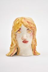 Smiling girl  Golden eyes by Klara Kristalova contemporary artwork sculpture