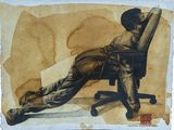 Pandemi diam yang bersuara by Chandra Rosselinni contemporary artwork works on paper