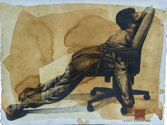 Pandemi diam yang bersuara by Chandra Rosselinni contemporary artwork Works on Paper