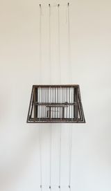 Assemblage 4 caged cage From the series Broken treasures by Larry Munoz contemporary artwork sculpture
