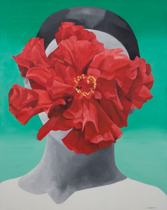 Tuberous Begonia0cm by Yue Minjun contemporary artwork Painting