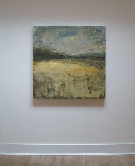 Yellow Meadow Wildflowers by Louise Balaam contemporary artwork Painting