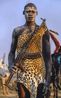 Dinka Warrior with Leopard Skin and Kalashnikov Rifle South Sudan by Carol Beckwith  Angela Fisher contemporary artwork Print
