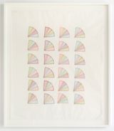 Fan factorial  1 by Elaine Reichek contemporary artwork works on paper textile