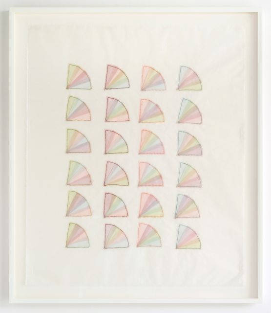 Fan factorial  1 by Elaine Reichek contemporary artwork Works on Paper