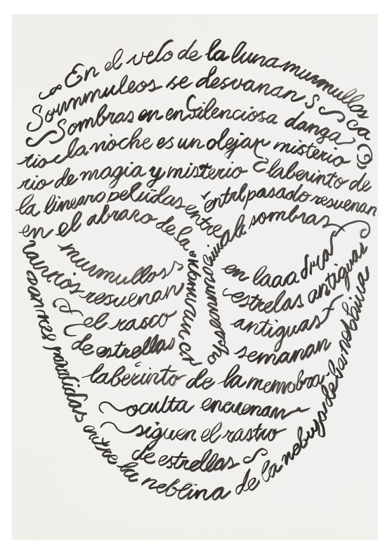 Mask caligrams 01 by Carlos Amorales contemporary artwork Works on Paper