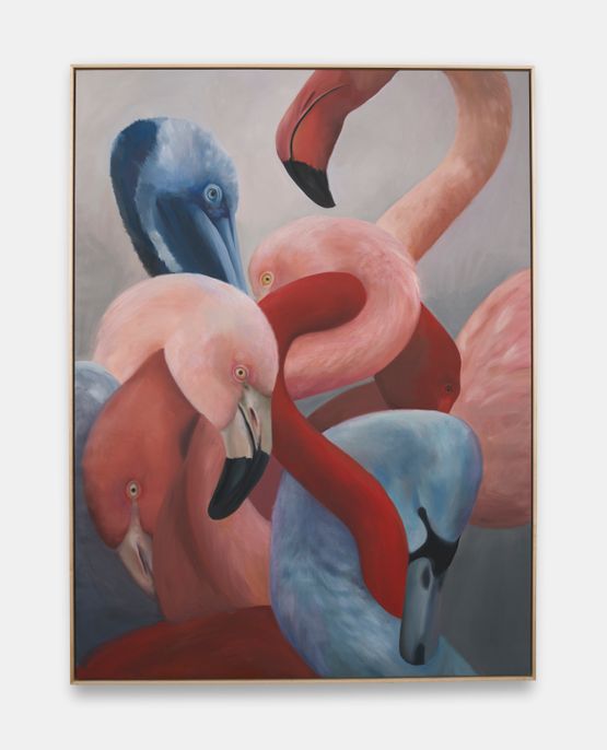 Flamingo Abstract ll by Holly Lowen contemporary artwork Painting