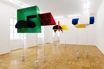 Contemporary art exhibition Sonia Leimer Owning Awning at Galerie nachst St. Stephan Rosemarie Schwarzwalder Vienna Austria