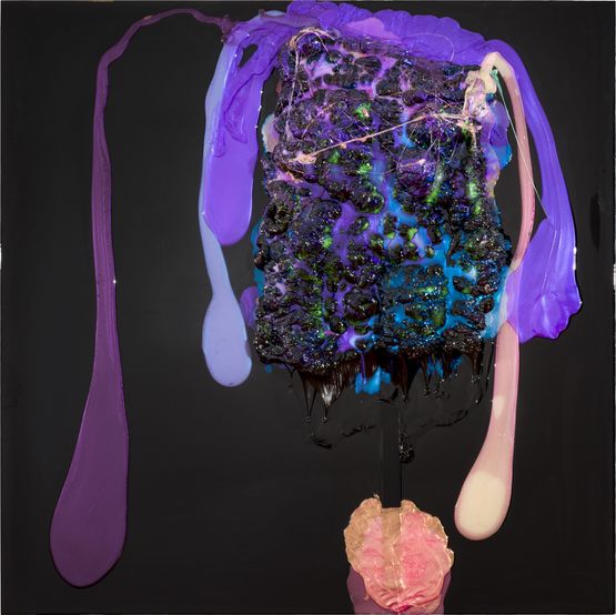 She often heard her Clitoris speak to her yelling enough already by Dale Frank contemporary artwork Painting