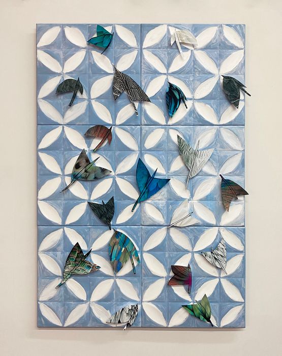 Feathers Fly by Susan Weil contemporary artwork Painting