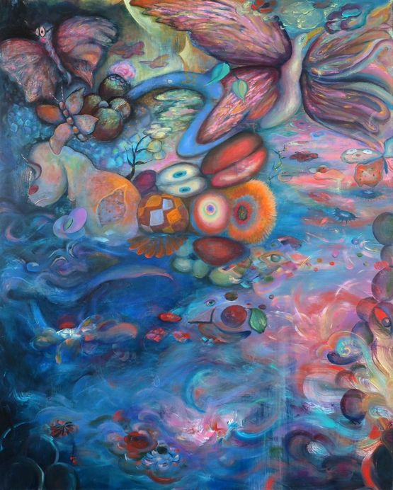 A dream of a butterfly by Maoka Ueda contemporary artwork Painting