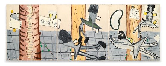 Green Twink and Ivy by Rose Wylie contemporary artwork Painting