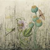 I Am an Island DragonflyFlowers by Anila Quayyum Agha contemporary artwork drawing mixed media works on paper