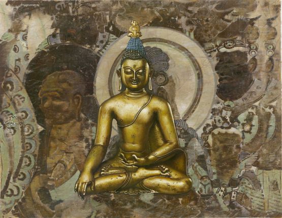 Meditation in Heaven by Mi Qiaoming contemporary artwork Painting