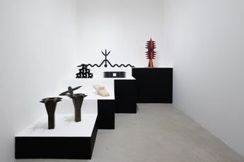Contemporary art exhibition Elias Santos Alegorias ancestrais at Galatea Salvador Brazil