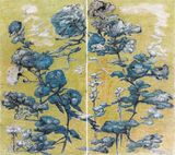 Night Flowers at Dawn by Peng Kanglong contemporary artwork works on paper