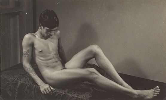 Untitled A Seated Male Nude by Lionel Wendt contemporary artwork Photography
