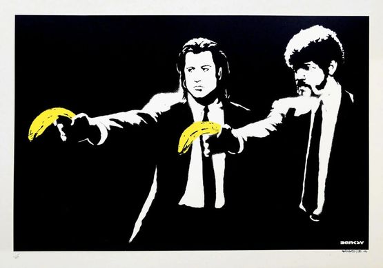 Pulp Fiction unsigned by Banksy contemporary artwork Works on Paper