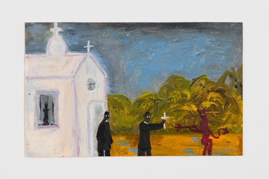 Two Holy Men and the Devil by Jemila Isa contemporary artwork Works on Paper