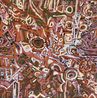 Bush Holiday Dreaming 24-107 by Leon Russell Black contemporary artwork Painting