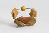 Sofa Sculture with Basketball and Scholars Rocks by Zhou Yilun contemporary artwork sculpture