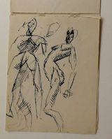 Standing nudes page from CARNET 1101 by Pablo Picasso contemporary artwork drawing painting works on paper