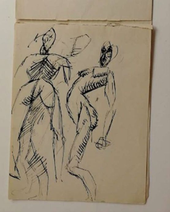 Standing nudes page from CARNET 1101 by Pablo Picasso contemporary artwork Painting