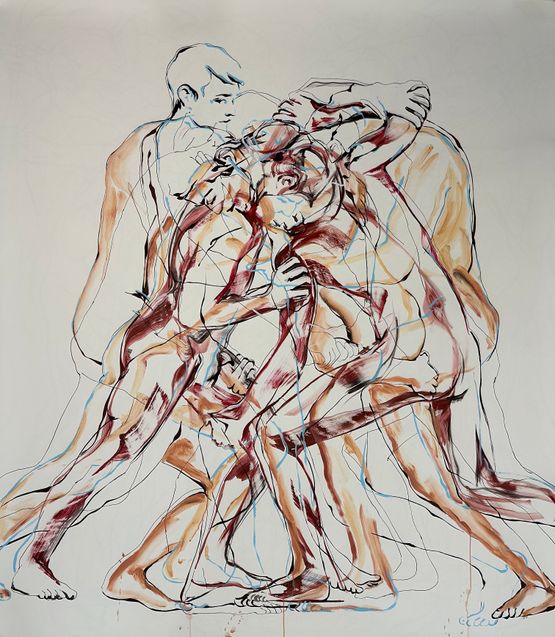 The StruggleSeeking the Path IV by Clement Denis contemporary artwork Works on Paper