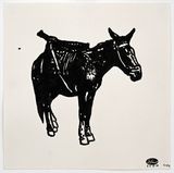 A Donkey in My Studio 13 by Sadik Kwaish Alfraji contemporary artwork painting works on paper drawing