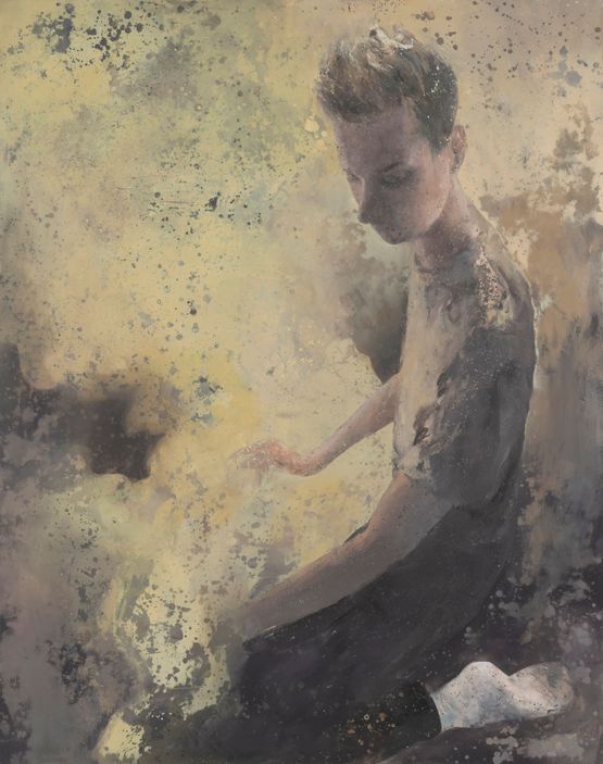 Untitled Yellow Smoke by Christian Rothwangl contemporary artwork Painting