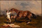 Palfrenier debridant son cheval by Alfred De Dreux contemporary artwork Painting