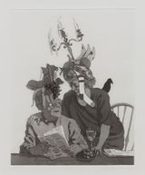 Newspaper Couple by John Currin contemporary artwork painting print