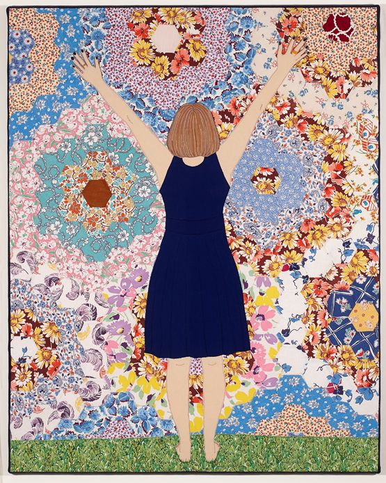 Springtime I Grandmothers Flower Garden by Adrienne Doig contemporary artwork Mixed Media