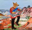 Dingo Rock by Vincent Namatjira contemporary artwork Painting
