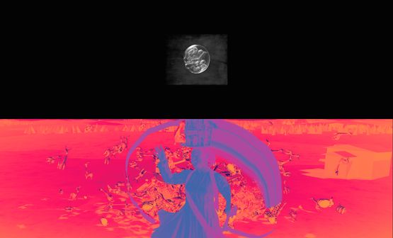 Moon Dance and Her Besiege by Arlette Quynh-anh Tran contemporary artwork Works on Paper