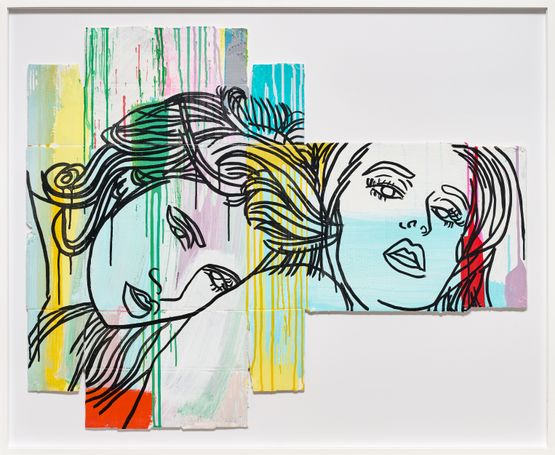 FRANCES AND LOVER by Ghada Amer contemporary artwork Painting