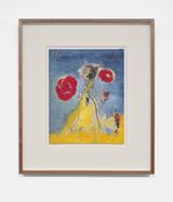 Red Roses Blue Planet by Elizabeth Ibarra contemporary artwork painting works on paper