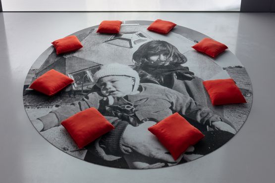 Protest Carpet MOTHERHOOD by Grace Ndiritu contemporary artwork Textile