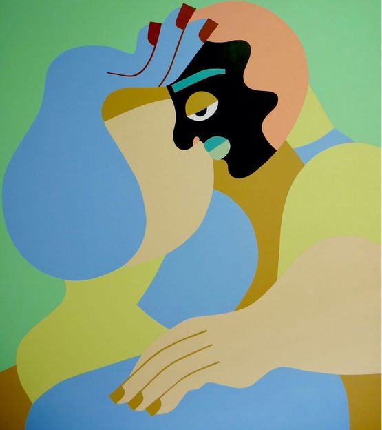 Sitting Still by Deborah Segun contemporary artwork Painting