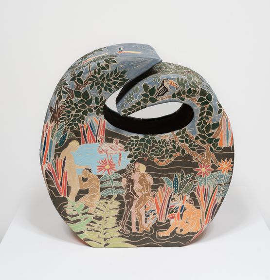 Tempting the Snake by Krzysztof Strzelecki contemporary artwork Sculpture