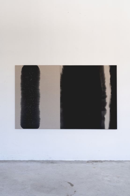 The Shyness of the Peaks blocks dyptique by Leonardo Anker Vandal contemporary artwork Painting