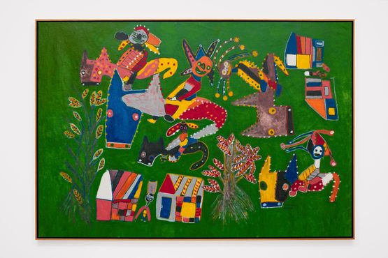 A danca do cavalo de pau The Dance of the Hobby Horse by Anisio O. Couto contemporary artwork Painting