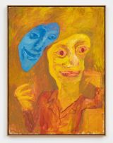 Man and Blue Mask by Ken Kiff contemporary artwork painting
