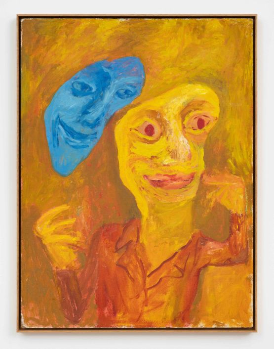 Man and Blue Mask by Ken Kiff contemporary artwork Painting