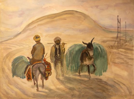 Haymaking by Mikayil Abdullayev contemporary artwork Works on Paper