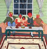 Nightfall Gathering by Mpho Feni contemporary artwork painting